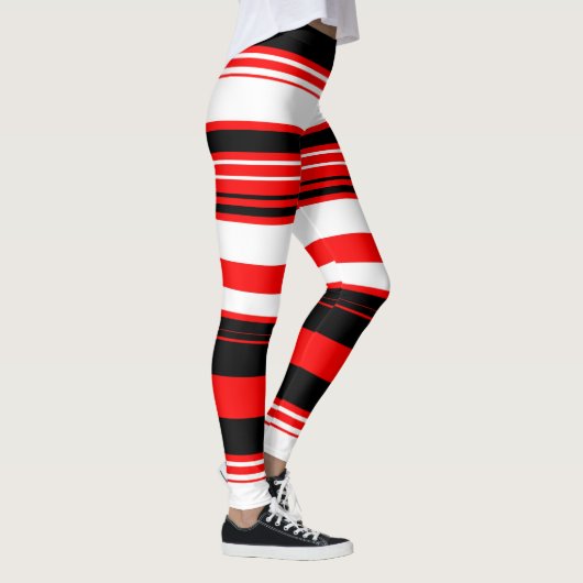 Leggings Bandes noires rouges et blanches (Droite)