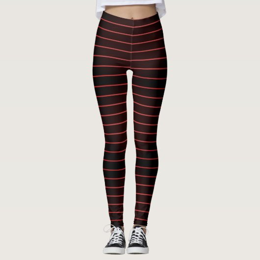 Leggings Bandes noires rouges, Vampire d'Halloween (Devant)