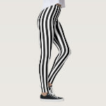 Leggings Bandes noires sur Arrière - plan blanc<br><div class="desc">Cool moderne noir rayures verticales motif sur arrière - plan blanc</div>