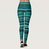 Leggings Bandes noires turquoises (Dos)