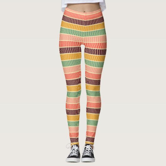Leggings Bandes ondulées multicolores (Devant)