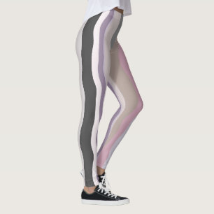 Leggings Bandes ondulées roses et violettes