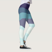 Leggings Bandes ondulées violettes et turquoise (Droite)