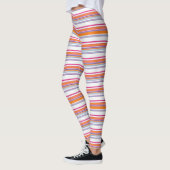 Leggings Bandes orange rose pâle (Gauche)