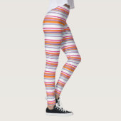 Leggings Bandes orange rose pâle (Droite)