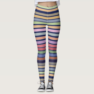 Leggings Bandes Pastel Colorées
