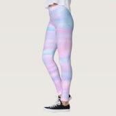 Leggings Bandes Peintes Turquoise Rose violet (Gauche)