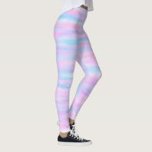 Leggings Bandes Peintes Turquoise Rose violet (Droite)