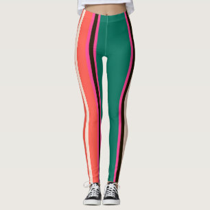 Leggings Bandes rétro colorées, arrière - plan abstrait