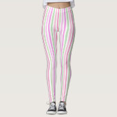 Leggings Bandes, rose, vert (Devant)
