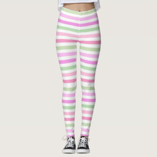 Leggings Bandes, rose, vert