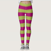 Leggings Bandes roses et vertes (Devant)