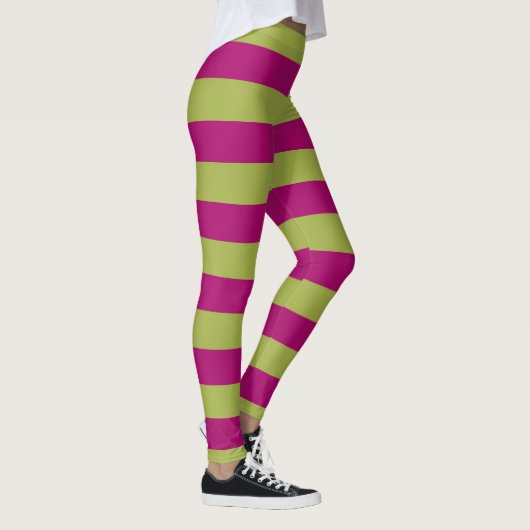 Leggings Bandes roses et vertes (Droite)