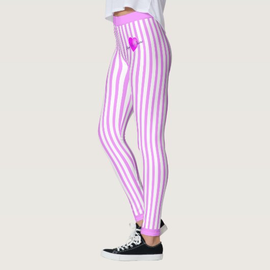 Leggings Bandes roses sur PINK (Gauche)