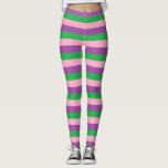 Leggings Bandes roses, violettes et vertes<br><div class="desc">art numérique Abstrait de rayures roses, violettes et vertes.</div>