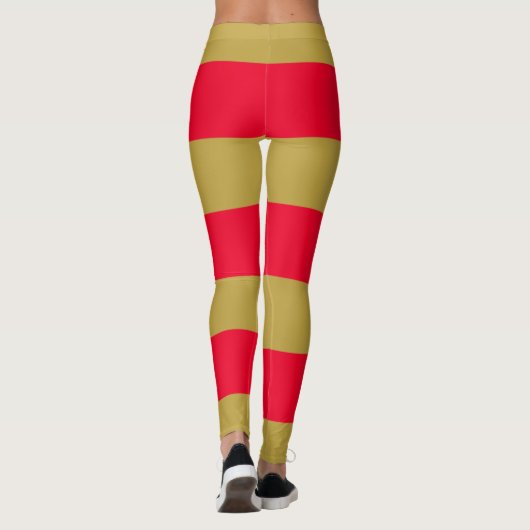Leggings Bandes rouge et or (Dos)