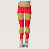 Leggings Bandes rouge et or (Devant)