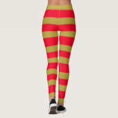Leggings Bandes rouge et or (Dos)