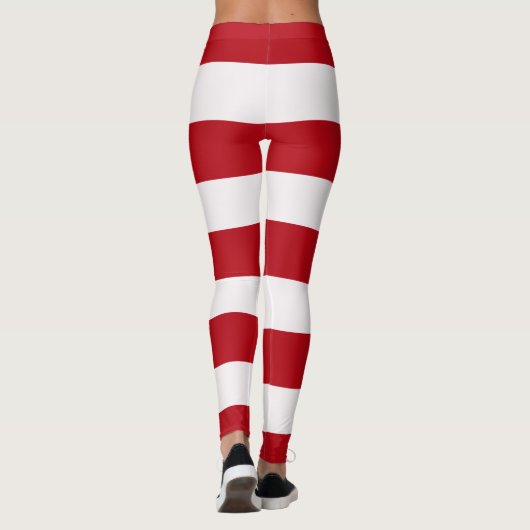 Leggings Bandes rouges et blanches (Dos)