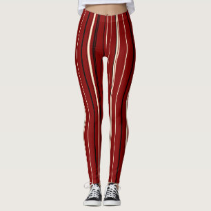 Leggings Bandes rouges et noires