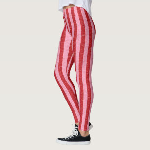 Leggings Bandes rouges et roses