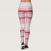 Leggings Bandes rouges gris mignonnes (Dos)