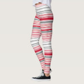 Leggings Bandes rouges gris mignonnes (Gauche)