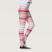 Leggings Bandes rouges gris mignonnes (Droite)