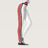 Leggings Bandes rouges/noires sur blanc (Droite)