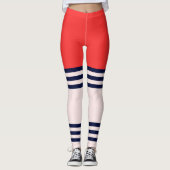 Leggings Bandes rouges rétro (Devant)