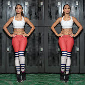 Leggings Bandes rouges rétro