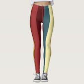Leggings Bandes rouges, turquoises et jaunes (Devant)