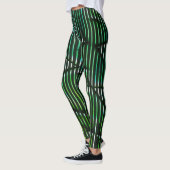 Leggings Bandes rugueuses sur teintes vertes conception abs (Gauche)