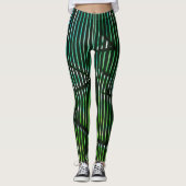 Leggings Bandes rugueuses sur teintes vertes conception abs (Devant)