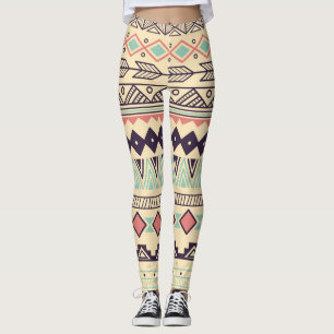 Leggings Bandes tribales aztèques : Illustration Vintage