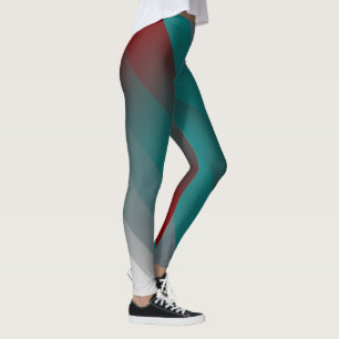 Leggings Bandes turquoises de gris bordeaux