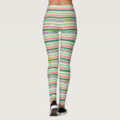 Leggings Bandes vert rose pâle (Dos)