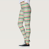 Leggings Bandes vert rose pâle (Gauche)
