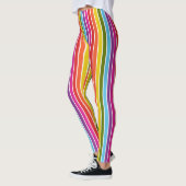 Leggings Bandes verticales arc-en-ciel multicolores (Gauche)