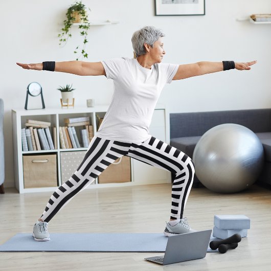 Leggings Bandes Verticales Et Horizontales