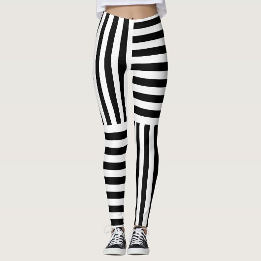 Leggings Bandes Verticales Et Horizontales (Devant)