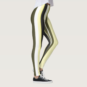 Leggings Bandes verticales Jaunes Contemporaines Efficaces