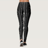 Leggings Bandes verticales modernes en noir et blanc motif (Dos)