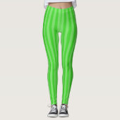 Leggings Bandes verticales monochromes vert clair raffinées (Devant)