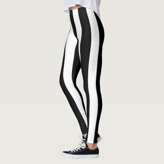 Leggings bandes verticales, noir et blanc (Gauche)