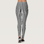 Leggings Bandes verticales noires et blanches classiques (Dos)