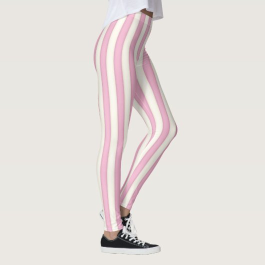 Leggings Bandes verticales roses et ivoiriennes (Droite)