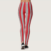 Leggings Bandes verticales rouges et argentées (Dos)