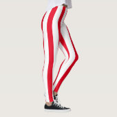 Leggings Bandes verticales rouges et blanches Costume d'Hal (Droite)
