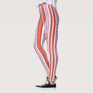 Leggings Bandes verticales tendance mignonnes l Rose et ora
